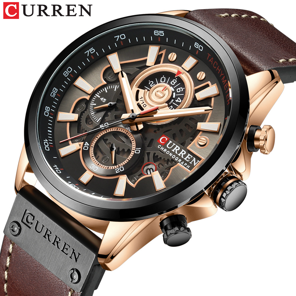 Curren Luminous Chronograph Leather Watch