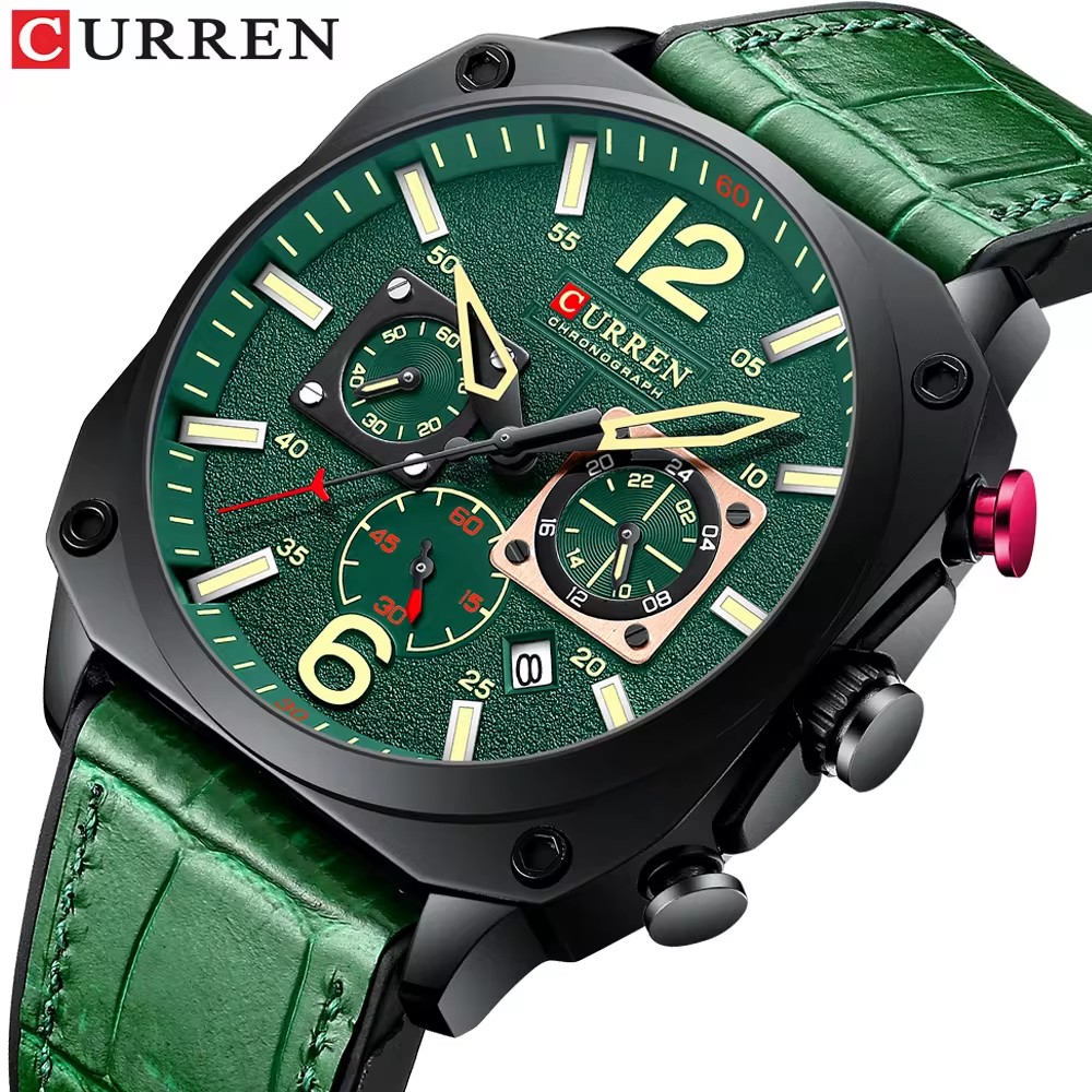 Curren Reloj  Square Dial Classic Chronograph Quartz Watch
