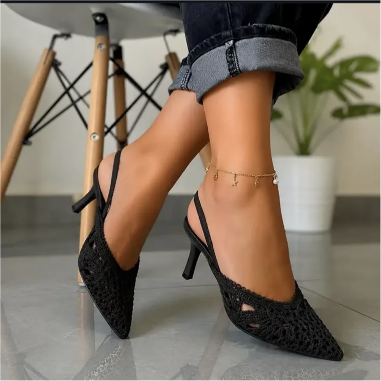 Pointed Toe Slingback High Heel