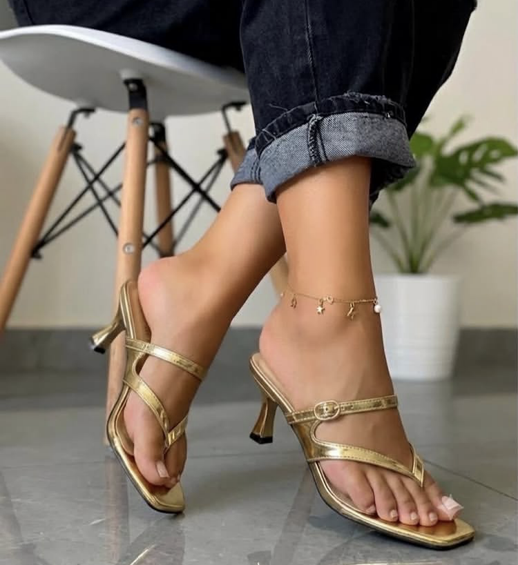 Open Toe High Heel Slippers